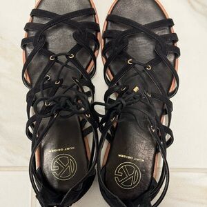 Kurt Geiger Black Gladiator Sandals with Leather Straps